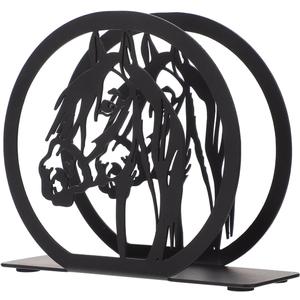 2 x Cabilock Wrought Iron Napkin Holder with Horse Design Rustic Paper Towel Stand for Kitchen Dining Table and Coffee Shop Tissue Organizer