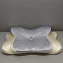 DONAMA Cervical Pillow for Neck and Shoulder,Contour Memory Foam Pillow,Ergonomic Neck Support Pillow for Side Back Stomach Sleepers with Pillowcase-King Size (King Size 27.56"Lx16.54"Wx5.51"H, Ice Silk Blue)