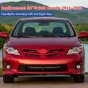 Replacement for Toyota Corolla 2011-2013 Headlight Assembly Halogen Chrome Left and Right Side Pair