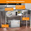BEAMNOVA 8lbs Commercial Grease Trap Stainless Steel Interceptor for Restaurant Side Inlet