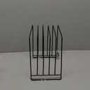 mDesign Pot Lid and Pan Rack  Metal Wire Rack for Cabinets, Pantries or Kitchen Surfaces  Freestanding Pan Stand with 5 Slots for Pans, Pots, Lids and Crockery  Black (Pack of 1)