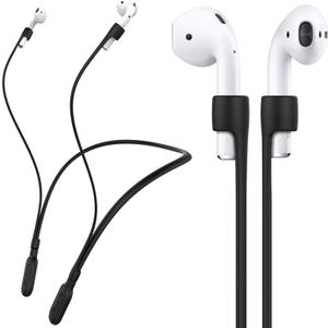 Compatible Airpods Strap, Silicone Anti-Lost Wire Cable Connector Sports Neckband Compatible for Airpods Pro 2/1, Airpods 4, 3, 2, 1, Black