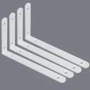 Alise Floating Shelf Brackets,White Bracket for Shelves Heavy Duty L Wall Bracket Corner Brace,Stainless Steel Joint Angle Brackets for Wooden Board Hanging Support,10x6x1.2 Inch Upgraded(Pack of 4)