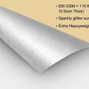 Heavyweight Silver Glitter Cardstock Paper, 50 Sheets (300 GSM = 110 lb Cover) Glitter Paper Letter Size 8.5 x 11 inches for Arts and Craft, DIY Projects