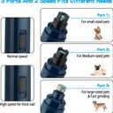 Casfuy Dog Nail Grinder Upgraded - Professional 2-Speed Whisper-Quiet Electric Pet Nail Trimmer Painless Paws Grooming & Smoothing for Small Medium Large Dogs & Cats (Dark Blue)