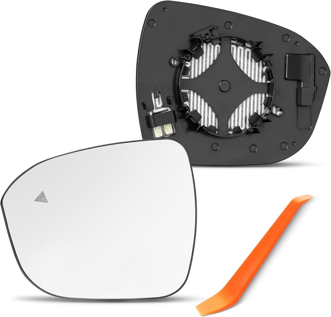 Compatible with BSD Nissan Rogue Driver Side Mirror, 2021 2022 2023 2024, Left Side Mirrors Replacement Glass with Blind Spot Indicator, Power Heated