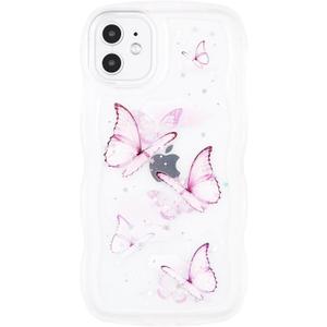 Compatible with iPhone 13,Cute Kawaii Bling Sparkle Glitter [Butterfly Series] Frame Shape Soft Silicone Shockproof Protective Phone Cover for Women Girls BTFClear