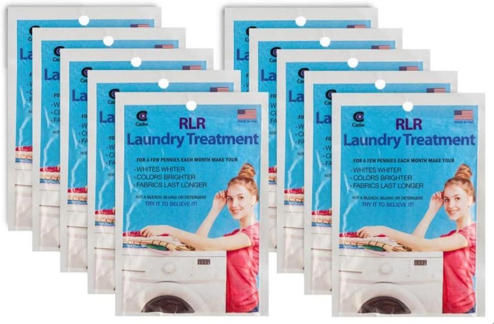 RLR Natural Laundry Detergent Powder  Whitens, Brightens, Refreshes Baby Cloth Diaper Detergent, Musty Towels, Workout Clothes - Non-toxic, Fragrance-Free For Sensitive Skin (Pack of 10))