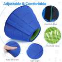 Soft Dog Cone Collar Alternative - Adjustable Comfy Cones for Large/Medium/Small Dogs to Stop Licking After Surgery, Comfortable Fabric Elizabethan Collars, Head Cone of Shame for Neuter Recovery (L) (Blue)