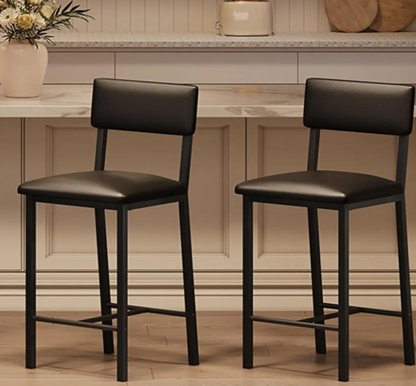 Garvee 26'' Bar Stools Set of 2, Counter Stools with Back & Thick Cushion
Metal Counter Height Stools, Barstools with Padded Seat, Bar Chairs for Kitchen Island, Bar, Dining Room, Modern Black