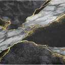 Giwawa Marble Dish Drying Mat for Kitchen Counter 18x24 inch Black Grey Gold Marbling Print Decorative Absorbent Dish Drying Pad Elegant Luxury Granite Stone Microfiber Large Drainer Rack