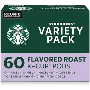 Starbucks K-Cup Coffee Pods, Flavored Hot or Iced Coffee, Variety Pack, 60 Keurig Pods (BBD 04 SEP 2025)