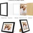 Hongkee 8x12 Picture Frame with Glass, Display Pictures 6x9 with Mat or 8 x 12 without Mat - Wall and Tabletop, 8 by 12 Photo Wooden Frames (Black, 1 Pack)