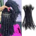 100% Real Human Hair 0.2cm Width 8 Inch Loc extensions Human Hair with Curly Ends 30 Strands per pack Full Handmade Dreadlock Extensions Can be dyed and bleached for Men Women Kids (8 Inch-30)