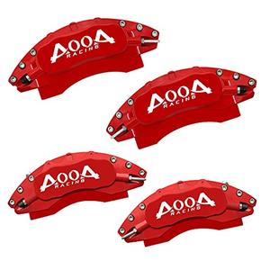 AOOA Powder Coating Aluminum Red with White Character Caliper Cover Fits Toyota Camry XSE Electronic Brake and RAV4 2019-2025,Lexcus ES 2019-2024 .(set of 4)