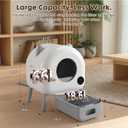 GTPLAYER Self Cleaning Litter Box, Automatic Cat Litter Box - APP Control and Weight Monitoring, Safety Sensors Protection, Ultra-Quiet, Odor Control, Includes Trash Bag& Scrub Brush, Ivory