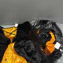 Poshetion Witch Halloween Costumes for Girls, Light Up Witch Dress with Witch Broom and Hat, Kids Witch Costume Glow in the Dark for Halloween Wicked Dress-Up Cosplay Party (Orange-S)