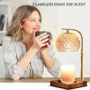 Mocalido Candle Warmer Lamp with Timer, Dimmable Electric Candle Warmer Adjustable Height, Top Candle Melter Warming Lamp for Scented Jar Candles, Amber