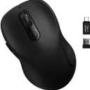 Trueque Wireless Mouse for Laptop, 2.4GHz Ergonomic Computer Mouse with Back & Forward Buttons, 3 Levels Tracking Speed, 6 Buttons, Optical USB Cordless Mice for Windows Chromebook MacBook PC (Black)