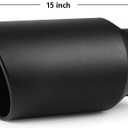 A-KARCK Exhaust Tip 5 Inch Inlet, 5 Inlet 7 Outlet 15 Long Black Coated Finish Muffler Tip For Truck Tailpipe, Stainless Steel Rolled Edge