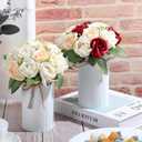 Rustic Vase for Table Centerpieces 5.91 Inch Flower High Vase with Twine Bow Vintage Farmhouse Decor for Wedding Reception Dining Baby Shower Home Galvanized Metal Buckets(White,24 Pcs)