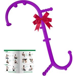 Shrdaepe Massage Trigger Point Cane, Muscle Release Tool Self Massage Hook Cane, Handheld Back, Neck, Shoulder, Leg and Feet Massager Rod, Body Deep Tissue Gifts for Men & Women, Purple