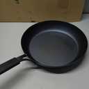 OXO Obsidian 12" Carbon Steel Frying Pan, Pre-Seasoned Skillet, Builds Natural Nonstick with Use, Induction Ready, Oven Safe, Removable Silicone Handle