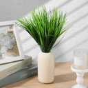 40 Bundles Artificial Grass Plants for Outdoors, UV Resistant Fake Grass Plant Decor, Faux Grasses for Outdoor Planters, Polyethylene Fake Ornamental Grasses for Garden/Porch/Window Box