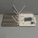 6 in 1 Baby Bottle Brush Set,Bottle Cleaner Brush Kit with Silicone Bottle Brush,Drying Rack,Nipple Brush,Straw Brush,Soap Dispenser&Storage Box,Portable Baby Essentials for Home&Travel (White)