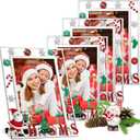Handepo 4 Pack Christmas Picture Frame 4x6 Inch Metal Photo Frames with High Definition Glass Front Desktop Photo Picture Display for Gift Ideas Tabletop Home Winter Merry Christmas Decorations