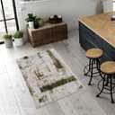 RUG BRANCH Vogue 3' x 5' (2'8" X 4'8") Abstract Indoor Doormat Rug, Contemporary, Green Beige - Living Room, Bedroom, and Kitchen, Accent Rug