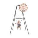 Jolly Jumper Elite (Grey) Baby Exerciser - Sturdy Frame, 6 ft Tall Stand Baby Jumper, Indoor and Outdoor Exercise Saddle Seat, Adjustable Height, for Infants up to 28 lbs