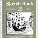 9 x 12 Sketchbook, 68lb/100gsm Sketch Pad 100 Sheets Spiral Bound Acid Free Drawing Paper with Hard Cover Art Paper for Drawing and Painting for Graphite Pencil, Charcoal, Pastels, for Kids & Adults (Green)