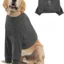 Queenmore Dog Recovery Suit for Front Legs, Adjustable Dog Leg Sleeves to Stop Licking, Breathable Recovery Sleeve for Large Breeds, Wound Care for Pets, Grey, L