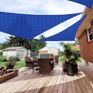 Patio Paradise 20' x 20' x 20' Sun Shade Sail Triangle Canopy Shade Cloth Fabric Sunlight Block Patio Pergola Cover HDPE Deck Awning for Outdoor Backyard Roof Shading, Blue