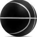 WAYNHUI Official Silent Basketball Size 7 (29.5") New Grooved Airless Foam Soundless Basketball for Quiet Dribbling and Indoor Training NOT CompressedGift for Youth (Black)