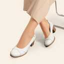 DREAM PAIRS Women's Pumps Low Chunky Block Closed Toe Shoes Work Comfortable Heels Round Toe Dress, US 11