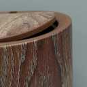 Bathroom Trashcans with Lids, Plastic Marble Wood Pattern Trash Can Small Garbage Bin with Lid for Bathroom Narrow Wastebasket Modern Waste Basket for Home Indoor Hotel (Plastic Wood Pattern)