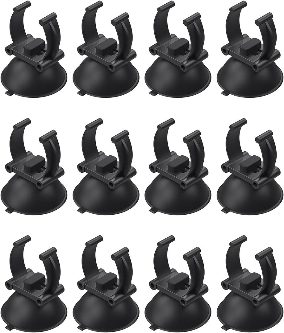 Pawfly Aquarium Heater Suction Cups Fish Tank Tube Light Sucker Holders 1.1 Inch Fixing Clips for Large Aquarium Heating Rod and Submersible Light (Not for Airline Tubing), 12 Pack