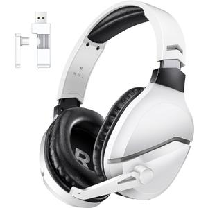 WolfLawS Wireless Gaming Headset with Noise Canceling Microphone for PS5, PC, PS4, 2.4G/Bluetooth Gaming Headphones with USB and Type-c Connector, Wired Mode for Controller Gamecube