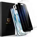 UNBREAKcable 4PCS Screen Protector for iPhone 15-2 Privacy Tempered Glass+2 Clear Glass Double Shatterproof [Easy Installation Frame] [9H Hardness] [Case Friendly] Anti-Scratch for iPhone 6.1 inch