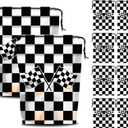 50 Pack Checkered Racing Gift Bags Race Car Party Favors Bag Black and White Drawstring Party Favor Bags Translucent frosted Goodie Bags Gift Packaging Storage for Race Car Themed Birthday Party 7.08 x 9.84 Inch