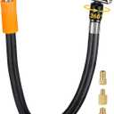 LUMITECO Tire Inflator Hose Adapter with 360-Degree Swivel Tire Air Chuck, 11 Inch Lock On Air Hose with Rotating Nozzle & Converting Nuts, Schrader Valve Adapter for Tire Pump Connect Air Compressor