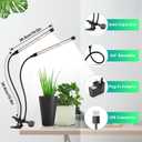 wolezek Grow Lights for Indoor Plants, 2 Pack 6000K LED White Plant Grow Lights Indoor, Full Spectrum Grow Lamp with Clip, Auto ON & Off Timer 6/12/16H, 3 Modes, 5-Level Dimmable Brightness