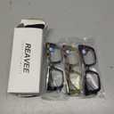 REAVEE Oversized Square Reading Glasses for Women, Blue Light Blocking Large Frame Computer Readers Spring Hinge