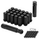 Acorn M14x1.5 Black Lug Nuts - 2" Tall, Set of 24 pcs, 2 Socket Keys, 14mmx1.5