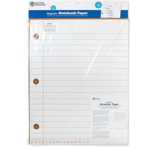 Learning Resources Magnetic Notebook Paper - Giant Magnetic Lined Paper for Whiteboard, Dry Erase Board with Lines for Writing, Elementary Classroom Must Haves, Classroom Handwriting Whiteboard