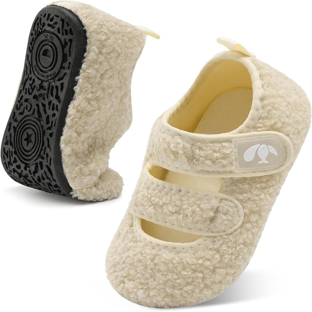 FEETCITY Toddler House Slippers - Boys & Girls Winter Kids Indoor Home Shoes - Warm Socks, One Size