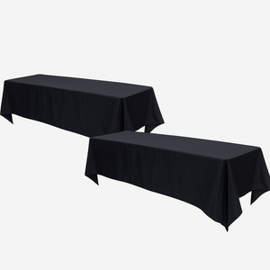 2 Pack Black Table Covers – 29"x72" Rectangular Fitted Tablecloths for Events, Parties, and Banquets