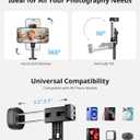 Selfie Stick Travel Tripod for iPhone Wireless Remote for Selfies, Extendable Selfie Stick for iPhone, iPhoneTripod for Video Recording, 60 inch, Black